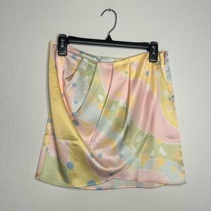 Something New Colorful Mini Ruched Skirt NWOT